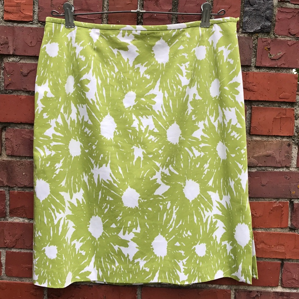 Talbots Stretch Floral Lines Pencil Skirt Size 8
